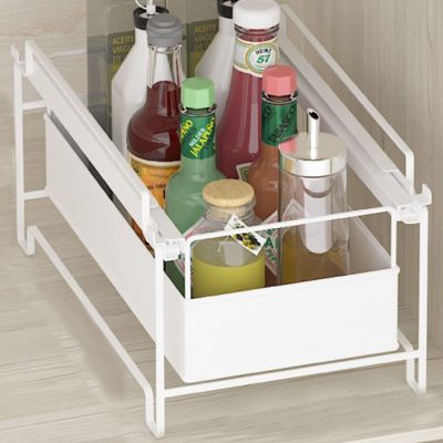 Cabinet Organizer Drawer, Sink Organizer Cabinet Organizer For Kitchen Bathroom Storage LYWY (Color : White, Size : 40x28.5x24.5cm)