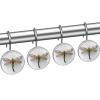 wooford Dragonfly Gemstone 12PCS Rustproof Stainless Steel Shower Curtain Hooks, Shower Curtain Rings - Shower Hooks for Curtain Shower Rings, 3.7x3.7cm view 2