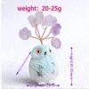 1PC Owl Natural Amethyst Lucky Tree Crystal Quartz Lovely Figurine Mineral Ornaments Home Decor Stone Collection Gifts,olw1,2pc view 2