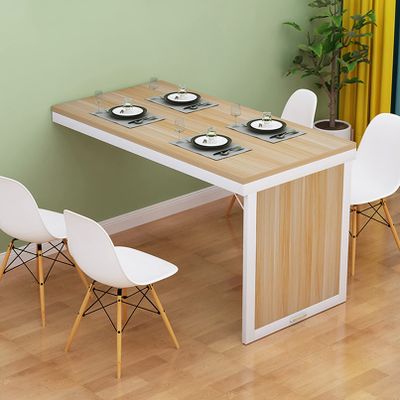 HORV Folding Dining Table Laundry Table Wall Mounted Fold Up Convertible Desk MDF Floating Desk Computer Table Drop-Leaf Desk Workbench Space Saving for Office, Bedroom, Kitchen, Living Room
