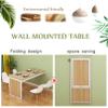 HORV Folding Dining Table Laundry Table Wall Mounted Fold Up Convertible Desk MDF Floating Desk Computer Table Drop-Leaf Desk Workbench Space Saving for Office, Bedroom, Kitchen, Living Room view 3