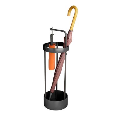 SENNIAN Black Metal Umbrella Stand Rack, Modern Entry Hallway Umbrellas Holder Organizer for Storage Walking Sticks Canes, Japanese Style, Stable