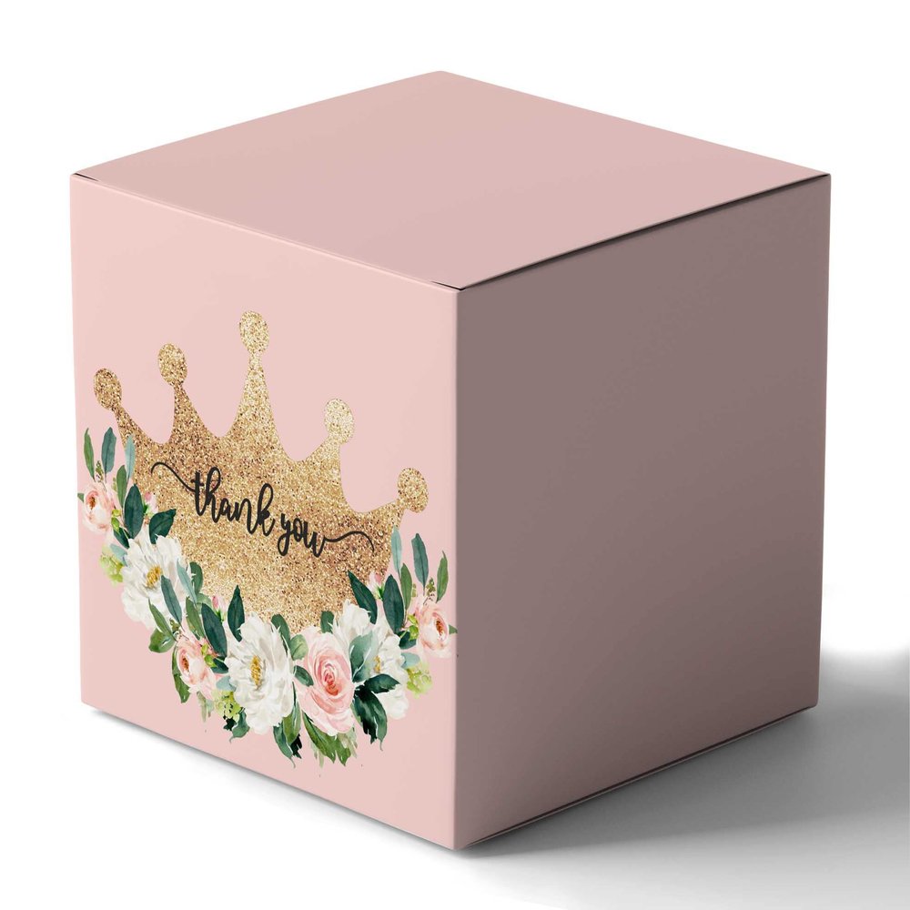 Inkdotpot Paper Box - Mini Favor Box For Baby Shower 4x4x4 Inches Paper Gift Boxes, Candy Paper Box For Party Favors, Baby Shower Unicorn,Girl Theme- Pack Of 20-a