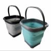 SAMMART 8.5L (2.2 Gallon) Collapsible Square Handy Bucket/Foldable SquareWater Pail/Portable Tub with Handle. Size 31cm (Square) (Alloy Grey + Crystal Blue (Set of 2)) view 1