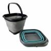 SAMMART 8.5L (2.2 Gallon) Collapsible Square Handy Bucket/Foldable SquareWater Pail/Portable Tub with Handle. Size 31cm (Square) (Alloy Grey + Crystal Blue (Set of 2)) view 2