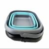 SAMMART 8.5L (2.2 Gallon) Collapsible Square Handy Bucket/Foldable SquareWater Pail/Portable Tub with Handle. Size 31cm (Square) (Alloy Grey + Crystal Blue (Set of 2)) view 3