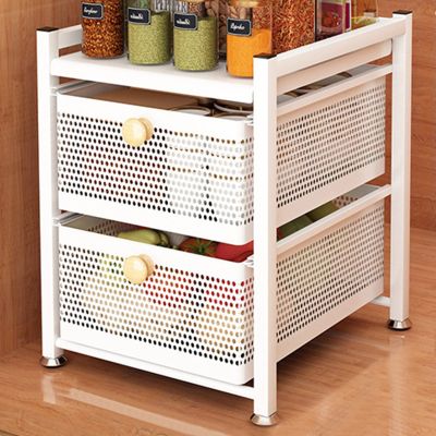 Cabinet Organizer Drawer, 2 Tier Under Sink Organizers Shelf Rack For Bathroom Kitchen Office Home Storage LYWY (Color : White, Size : 32.5x35.5x42.5cm)