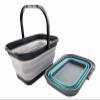 SAMMART 12L (3.1 Gallon) Collapsible Rectangular Handy Bucket/Multiuse Foldable Water Pail for Camping, Fishing (Alloy Grey + Crystal Blue (Set of 2)) view 2