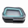 SAMMART 12L (3.1 Gallon) Collapsible Rectangular Handy Bucket/Multiuse Foldable Water Pail for Camping, Fishing (Alloy Grey + Crystal Blue (Set of 2)) view 3