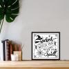 COCOKEN The Wicked Witch Inn Stay for A Spell Sign Wood Framed Halloween Wooden Plaque with Frame 12" x 12" Word Art Spider Web Printed Hanging Wall Art Decor for Living Room Bedroom Dinning Room view 2