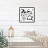 COCOKEN The Wicked Witch Inn Stay for A Spell Sign Wood Framed Halloween Wooden Plaque with Frame 12" x 12" Word Art Spider Web Printed Hanging Wall Art Decor for Living Room Bedroom Dinning Room view 4