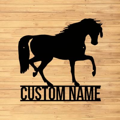 Custom Horse Metal Wall Sign - Personalized Horse Metal Wall Art - Horse Metal Wall Decor - Horse Running Home Decor - Custom Name Sign - Horse Sign