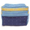 Veemoon Pouf Ottoman Stuffed Foot Rest Square Linen Cotton Pouf Footrest Tatami Cushion Floor Chair for Bedroom Living Room Home Decor Sky- Blue view 1
