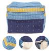 Veemoon Pouf Ottoman Stuffed Foot Rest Square Linen Cotton Pouf Footrest Tatami Cushion Floor Chair for Bedroom Living Room Home Decor Sky- Blue view 3