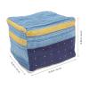 Veemoon Pouf Ottoman Stuffed Foot Rest Square Linen Cotton Pouf Footrest Tatami Cushion Floor Chair for Bedroom Living Room Home Decor Sky- Blue view 4