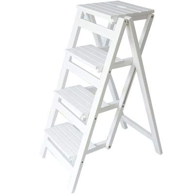 Wooden Folding Step Ladder Folding Step Stool for Adults & Kids Kitchen Ladders Small Foot Stools Portable Shoe Bench/Flower Rack Durable
