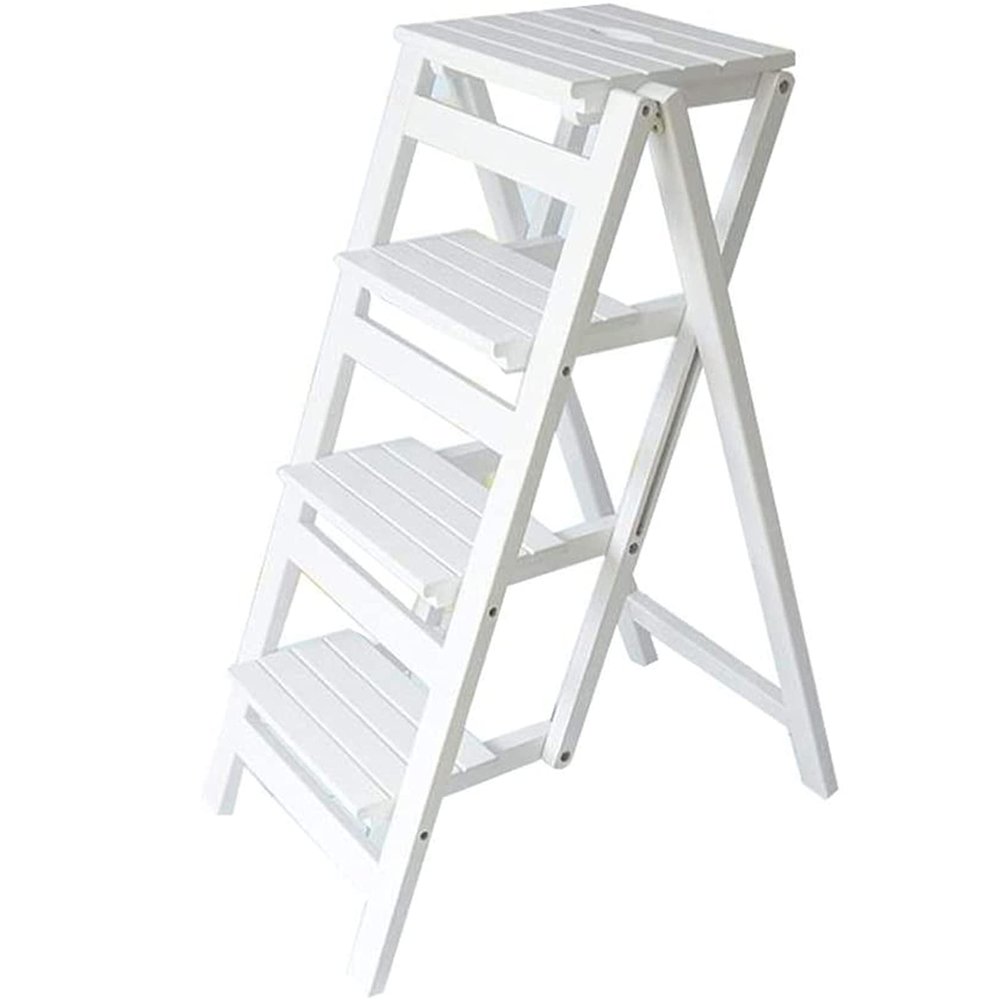 Wooden Folding Step Ladder Folding Step Stool for Adults & Kids Kitchen Ladders Small Foot Stools Portable Shoe Bench/Flower Rack Durable