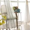 Grey Vertical Striped Sheer Curtains 96 Inch,Rod Pocket Voile Drapes for Bedroom,Living Room,Semi Crinkle Voile Window Treament Curtain Panels for Patio,Parlor,Yard,Villa,2 Panels,Each W50''x L96'' view 3