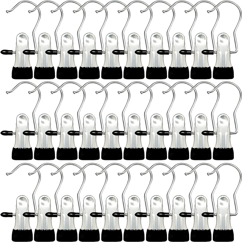 Boot Hangers for Closet, 100 Pack Hanging Clips Hook Clothes Pins for Laundry, Hanger Clips Towel Clips Boot Organizer for Home and Travel, Clothespins Clip Hangers for Pants Hats Socks Gloves