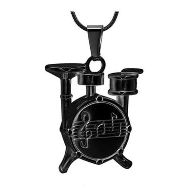 SHEIL Drum Set Memorial Jewelry for Ashes Stainless Steel Musical Instruments Cremation Necklace Urn Pendant Women Men Keepsake
