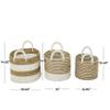 CosmoLiving by Cosmopolitan Seagrass Handmade Two Toned Storage Basket with Handles, Set of 3 19", 16", 13"W, Brown view 3
