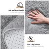 KIXINWA Round Rug for Bedroom, 5x5 Fluffy Soft Circle Area Rugs for Living Room, Washable Plush Shaggy Indoor Floor Bedside Kids Girls Nursery Room Circular Carpet, Home Decor Aesthetic, Grey view 2