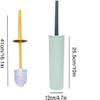 NIUBB Toilet Brush and Holder Exquisite Plastic Toilet Brush Thick Brush Head Household Cleaning Toilet Brush Simple and Practical Deep Cleaning Every Corner (Color : B) view 2