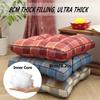 ZIBENE Seat Cushions for Office Chairs Extra Thick, Chair Pillows Seat Cushions for Dining Room, Durable Thick Linen Seat Pads 8cm/3.2in Thick Filling, Anti-Deformation for Desk Chair, Dorm Dark Grey view 4