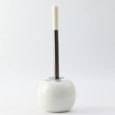 NIUBB Toilet Brush and Holder Toilet Brush and Holder Set Ceramics Bathroom BristlesCleaning Bowl Brush Kit with Tweezers White Black Deep Cleaning Every Corner (Color : D)