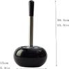NIUBB Toilet Brush and Holder Toilet Brush and Holder Set Ceramics Bathroom BristlesCleaning Bowl Brush Kit with Tweezers White Black Deep Cleaning Every Corner (Color : D) view 2