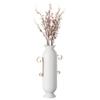 19.25 in Tall Decorative White Metal Floor Vase with 2 Gold Handles - Elegant Handcrafted Chic Vessel for Entryway, Living Room, or Dining Room - Modern Home Decor Accent - Tall Floor Standing Vase view 1