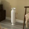 19.25 in Tall Decorative White Metal Floor Vase with 2 Gold Handles - Elegant Handcrafted Chic Vessel for Entryway, Living Room, or Dining Room - Modern Home Decor Accent - Tall Floor Standing Vase view 2