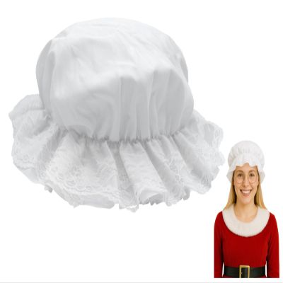 Nicky Bigs Novelties Adult White Mob Hat - Granny Bonnet Mop Hats - Colonial Pilgrim Pioneer Cap - Halloween Christmas Costume Accessory, One Size