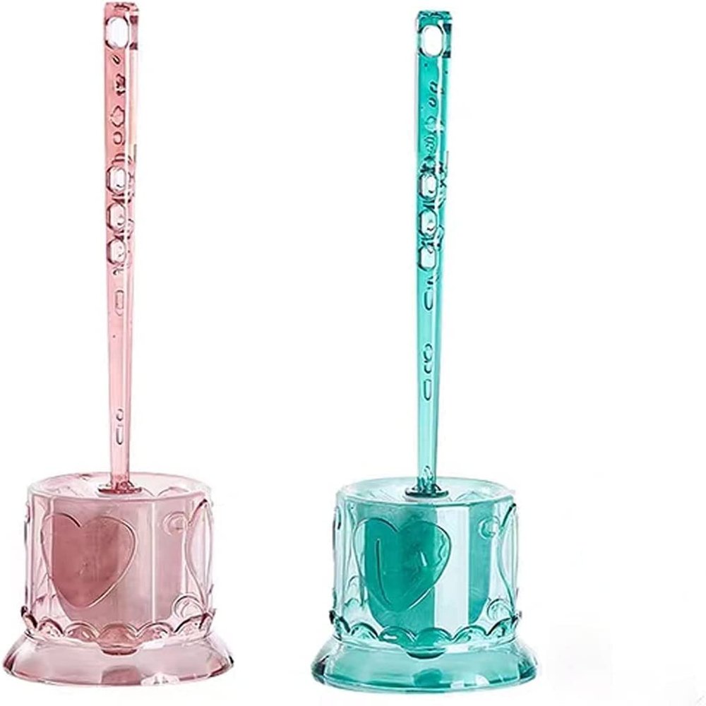 NIUBB Toilet Brush and Holder Toilet Brushes with Long Handle and Holder Home Toilet Bowl Cleaner Brush with Toilet Holder Bathroom Toilet Bowl Brush Set Compact Storage Deep Cleaning Every Corner