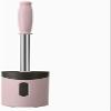 NIUBB Toilet Brush and Holder Toilet Brush Household Stainless Steel Long Handle Silicone Toilet Brush Bathroom Cleaning Brush with Holder Deep Cleaning Every Corner (Color : C) view 1