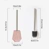 NIUBB Toilet Brush and Holder Punch-Free Toilet Brush Simple Design Household Toilet Cleaning Brush Wall-Mounted Toilet Brush with Base Can Drain Pink Deep Cleaning Every Corner (Color : C) view 2