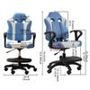 GIZNXBA Kids Task Chair with Arms, Children Study Chair Home Kids Desk Chair, Height Adjustment Child Computer Desk Chair, Ergonomic Backrest Chair for Bedroom School (Color : /Blue White B) view 3