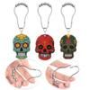 Skull Shower Curtain Hooks for Halloween Bathroom Decor Set - Rustproof Metal Stainless Steel Shower Curtain Rings Set of 12 with Gothic Flower Unique Skull Bathroom Decorative Shower Curtain Rod DIY view 3