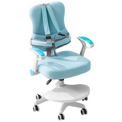GIZNXBA Kids' Desk Chair Child Computer Desk Chair, Ergonomic Growing Study Chair, Kids Task Chair with Arms, Height and Depth Adjustment, for Children Aged 3-18 (Color : /Light Blue)