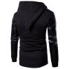Men's Asymmetric Zip Irregular Hoodie Faux Leather Motorcycle Hooded Jacket Vintage PU Leather Biker Hoodies Coat (Black,XX-Large) view 2
