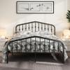 Allewie Queen Size Platform Metal Bed Frame with Chic Headboard and Footboard, Modern Design with Storage Space, Easy Assembly, Black view 1