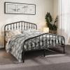 Allewie Queen Size Platform Metal Bed Frame with Chic Headboard and Footboard, Modern Design with Storage Space, Easy Assembly, Black view 3