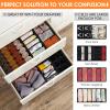 6 Pack Sock Underwear Drawer Organizer Dividers, 58 Cell Foldable Fabric Dresser Closet Organizers and Storage Bins for Clothing, Baby Clothes, Bra, Panty, Scarf, Ties (Black) view 3