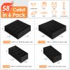 6 Pack Sock Underwear Drawer Organizer Dividers, 58 Cell Foldable Fabric Dresser Closet Organizers and Storage Bins for Clothing, Baby Clothes, Bra, Panty, Scarf, Ties (Black) view 4