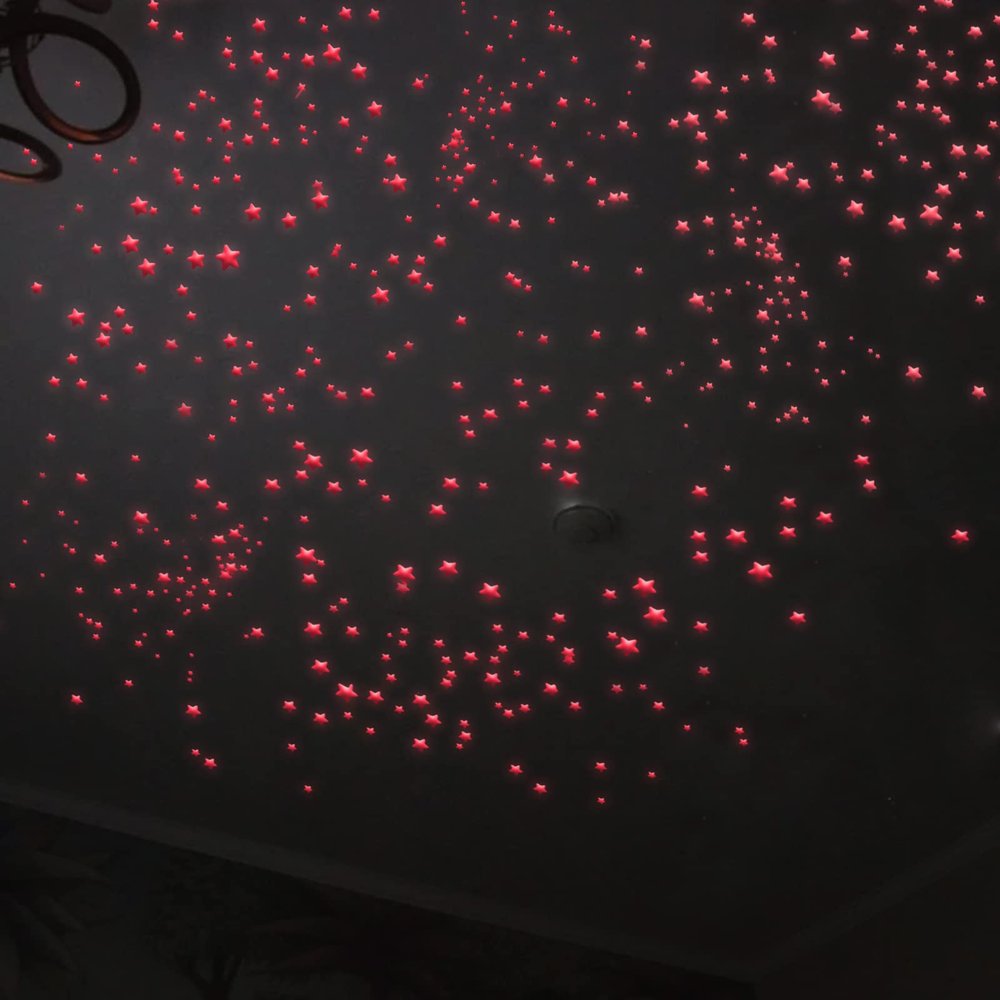 Glow in The Dark Stars Decals Decor 633 Pcs Luminous Dot Stars, 3D Starry Stars Glow in The Dark Stickers for Ceiling or Wall and Bedroom Dcor