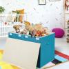popoly Large Toy Box Chest Storage with Flip-Top Lid, Collapsible Toy Bin Storage Organizer for Boys, Kids, Girls, Toys, Playroom Organizers, 25"x13" x16"(Linen Teal) view 2