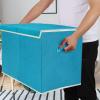 popoly Large Toy Box Chest Storage with Flip-Top Lid, Collapsible Toy Bin Storage Organizer for Boys, Kids, Girls, Toys, Playroom Organizers, 25"x13" x16"(Linen Teal) view 3
