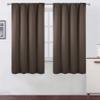 LEMOMO Chocolate Brown Blackout Curtains/38 x 63 Inch/Set of 2 Panels Rod Pocket Room Darkening Curtains for Bedroom view 1