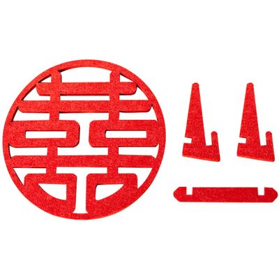 DECHOUS Unique Chinese Wedding Decoration Felt Xi Ornaments for Ceremony Decor Home Decor
