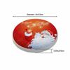 oFloral Red Christmas Coasters for Drinks Santa Claus Happy Holiday Cups Place Mats for Home Decor Set of 2, 4 Inch view 2